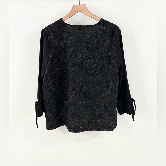 Misook Open Front Beaded Jacket Black Size Medium - Picture 5 of 5